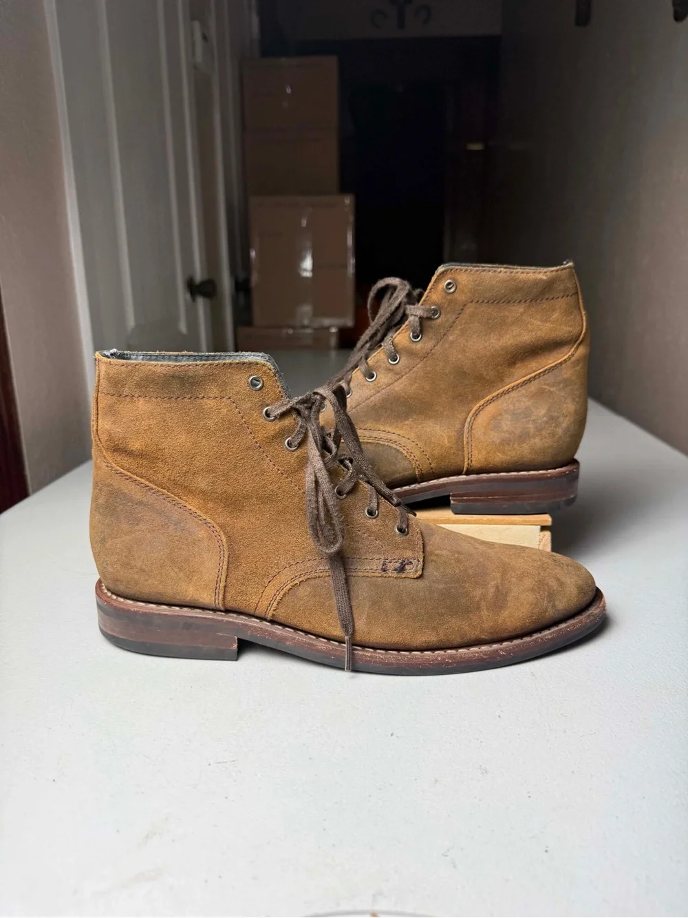 Thursday Boot President Mocha Suede Roughout Service Plain Toe 11 Mens Lug Sole
